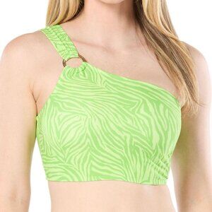 Michael Kors Womens One-Shoulder O-Ring Bi Green S